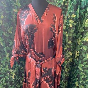 MISOOK NWT SZ LG brown rust floral dress